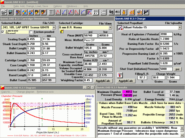 QuickLOAD Ballistic Software 3.9 EDP Program for Reloading