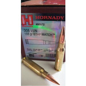 Hornady 308Win. - 168gr. BTHP Match Munition
