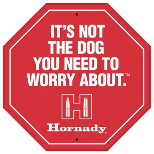 Enseigne Hornady en t&ocirc;le &quot;Stop&quot;